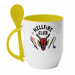 Чашка з ложкою Hellfire club - PrintSalon