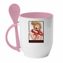 Чашка з ложкою Хіміко ахегао - PrintSalon