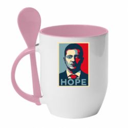 Кружка с керамической ложкой Hope - PrintSalon