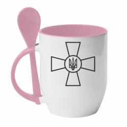 Чашка с ложкой Хрест ЗСУ - PrintSalon