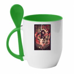 Чашка з ложкою Ху Тао з Хомою - PrintSalon