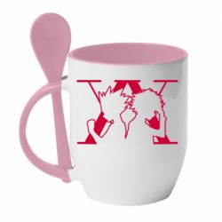 Чашка з ложкою Hunter X Hunter Line Art - PrintSalon