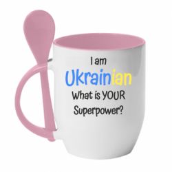 Кружка з керамічною ложкою I am Ukrainian - PrintSalon