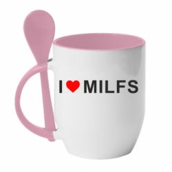 Чашка с ложкой I love MILFs - PrintSalon