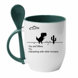 Чашка с ложкой Internet Dinosaur - PrintSalon