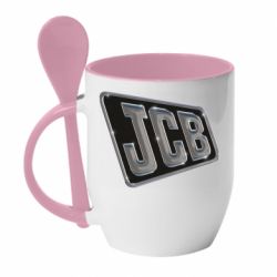 Чашка с ложкой JCB cool logo - PrintSalon