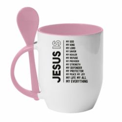 Чашка с ложкой Jesus is - PrintSalon