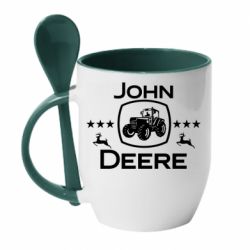 Чашка с ложкой John Deere and tractor fanArt - PrintSalon