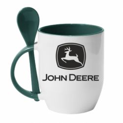 Чашка з ложкою John Deere color logo - PrintSalon