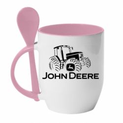 Чашка з ложкою John Deere Logo, Tractor - PrintSalon