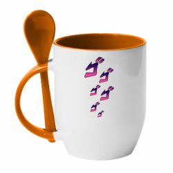 Чашка с ложкой jojo hieroglyphs - PrintSalon