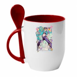 Чашка с ложкой Jojo's bizzare poster - PrintSalon