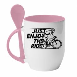 Чашка с ложкой Just enjoy the ride - PrintSalon