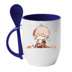 Чашка з ложкою Кадзуха з котом - PrintSalon