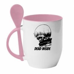Чашка с ложкой Kaneki Dead Inside - PrintSalon
