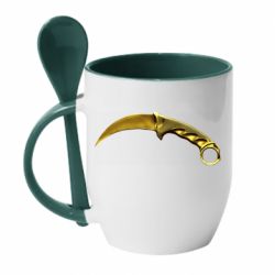 Чашка з ложкою Karambit Gold Standoff 2 - PrintSalon