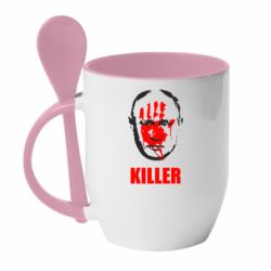 Кружка с керамической ложкой KILLER - PrintSalon