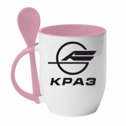 Чашка с ложкой КРаЗ лого - PrintSalon
