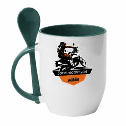 Чашка с ложкой KTM Sportmotorcycle Art - PrintSalon