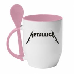 Чашка с ложкой Logo Metallica - PrintSalon