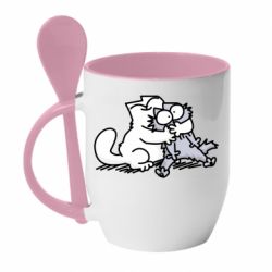 Чашка з ложкою Любов котів - PrintSalon