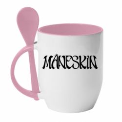Чашка з ложкою Måneskin logo art - PrintSalon