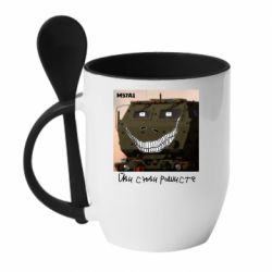 Чашка з ложкою M57A1 Іди сюди рашист - PrintSalon