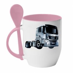 Чашка с ложкой MEN truck - PrintSalon