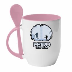 Чашка с ложкой METRO last light atr - PrintSalon