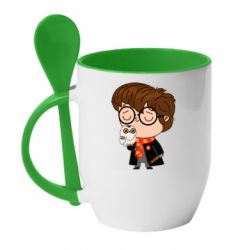 Чашка с ложкой Милый Гарри с совой - PrintSalon