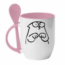 Чашка с ложкой Милый Кот Саймона - PrintSalon