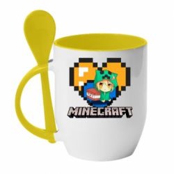 Чашка з ложкою Minecraft Girl - PrintSalon