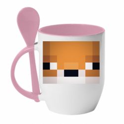 Чашка с ложкой Minecraft Minimalist - PrintSalon