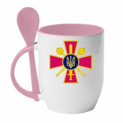 Кружка с керамической ложкой Министерство обороны Украины - PrintSalon