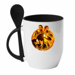 Чашка с ложкой Мир Юрского Периода Доминион - PrintSalon