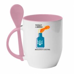 Кружка з керамічною ложкою Molotov cocktail - PrintSalon