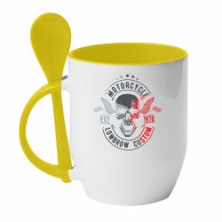 Чашка с ложкой Moto skull - PrintSalon