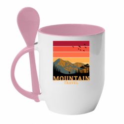 Чашка с ложкой Mountain travel - PrintSalon
