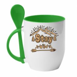 Чашка с ложкой Mountains - Stay Wild - PrintSalon