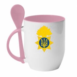 Кружка с керамической ложкой Національна гвардія України - PrintSalon