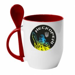 Чашка с ложкой Нескорені - PrintSalon