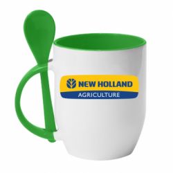 Чашка с ложкой New holland emblem - PrintSalon