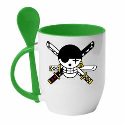 Чашка с ложкой One Piece Zoro logo - PrintSalon
