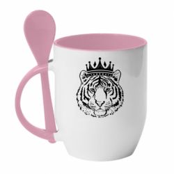 Чашка с ложкой Папа-Тигр - PrintSalon