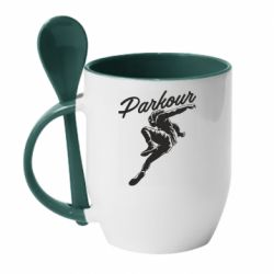 Чашка з ложкою Parkour and jump - PrintSalon