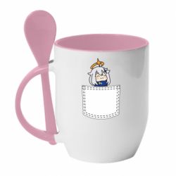 Чашка с ложкой Pocket Paimon - PrintSalon