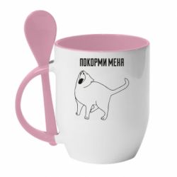 Чашка з ложкою Покорми меня - PrintSalon