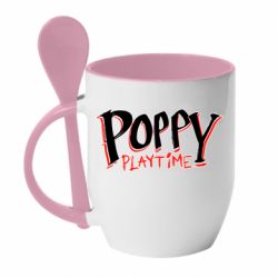 Чашка с ложкой Poppy Playtime Logo - PrintSalon