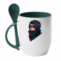 Чашка з ложкою Portrait of Itachi - PrintSalon