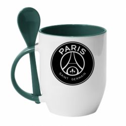 Чашка с ложкой PSG Logo - PrintSalon